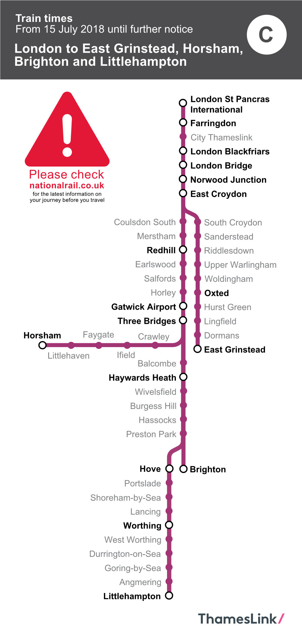 London to East Grinstead, Horsham, Brighton and Littlehampton