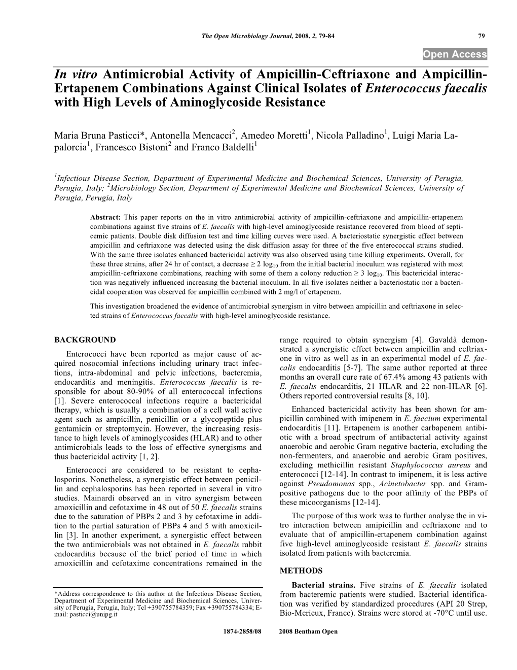 In Vitro Antimicrobial Activity of Ampicillin-Ceftriaxone And