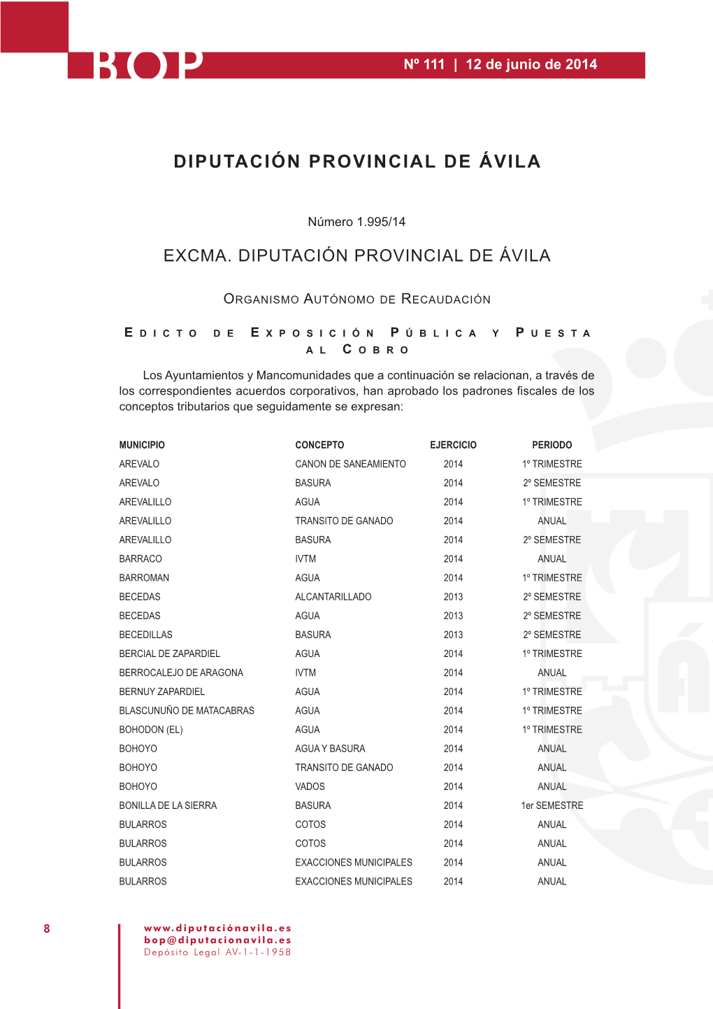 Exposición Pública Y Puesta Al Cobro De Padrones Fiscales De Los Conceptos Tributarios Que Se Expresan