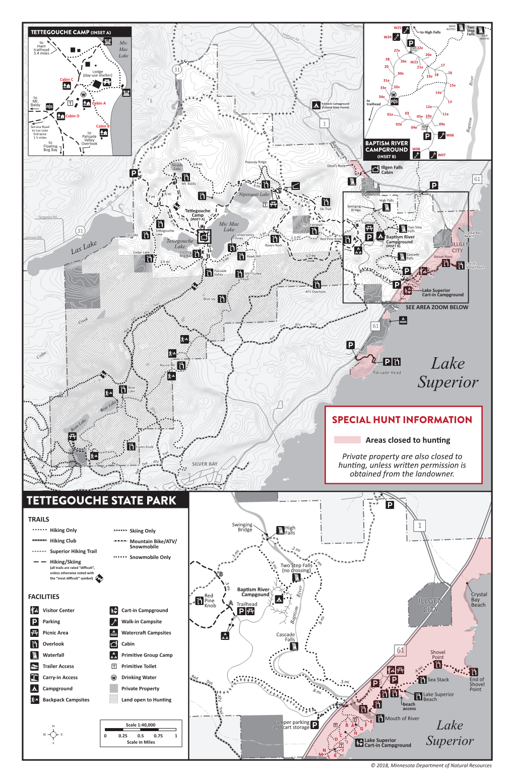 Map of Tettegouche State Park Hunt Areas