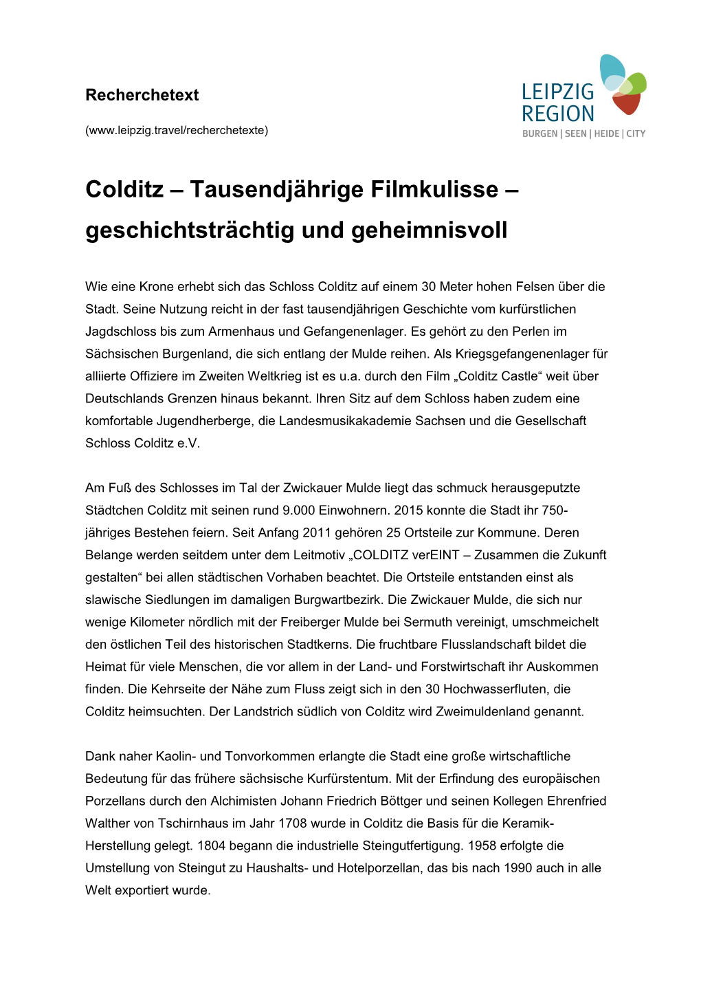 Colditz – Tausendjährige Filmkulisse – Geschichtsträchtig Und Geheimnisvoll