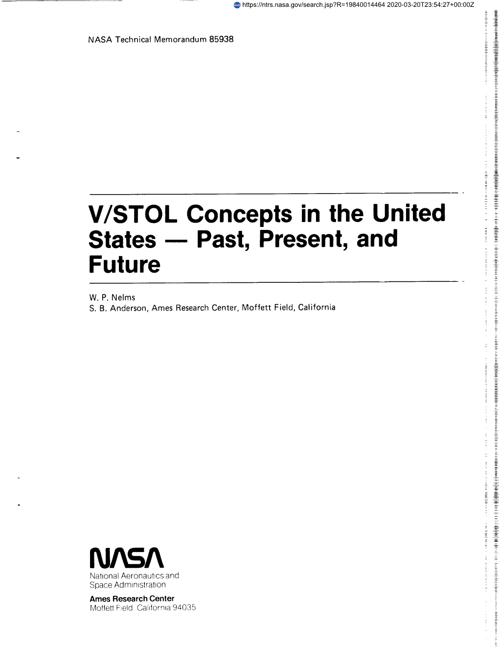 V/STOL Concepts in the United States-- Past, Present, and Future