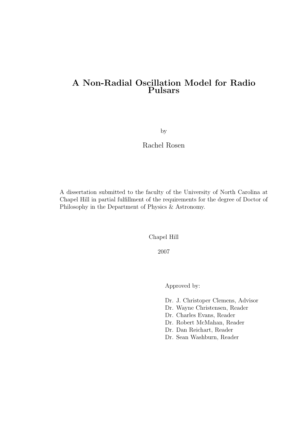 A Non-Radial Oscillation Model for Radio Pulsars