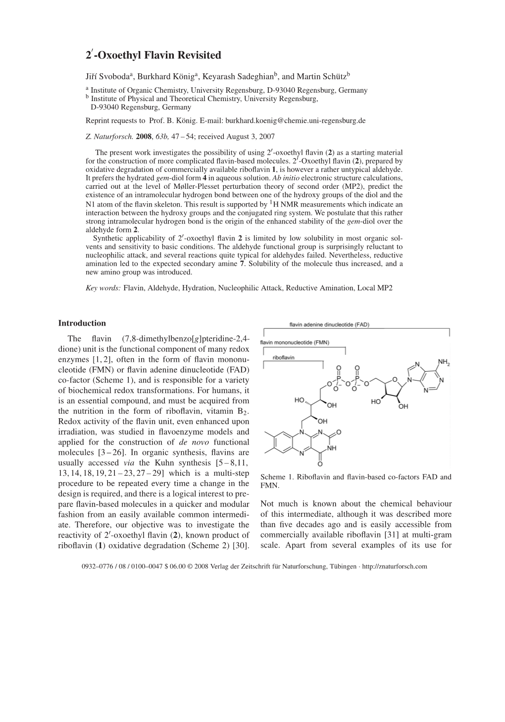 Oxoethyl Flavin Revisited