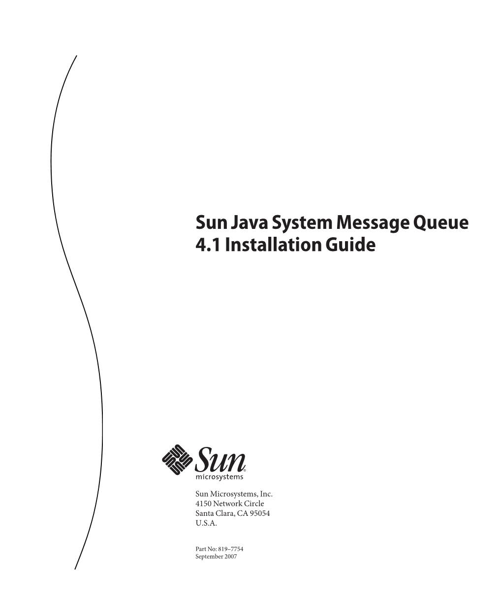 Sun Java System Message Queue 41 Installation Guide