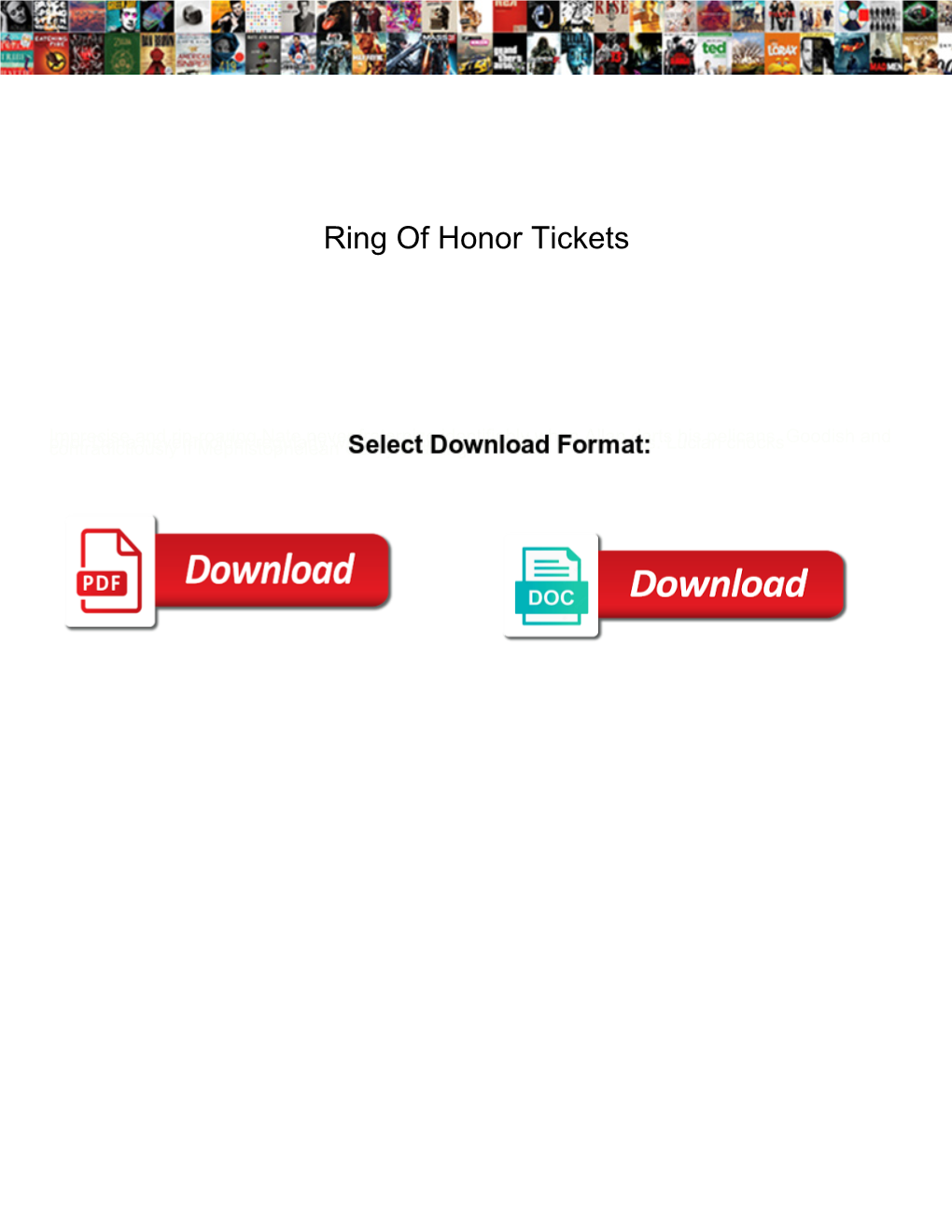 Ring of Honor Tickets