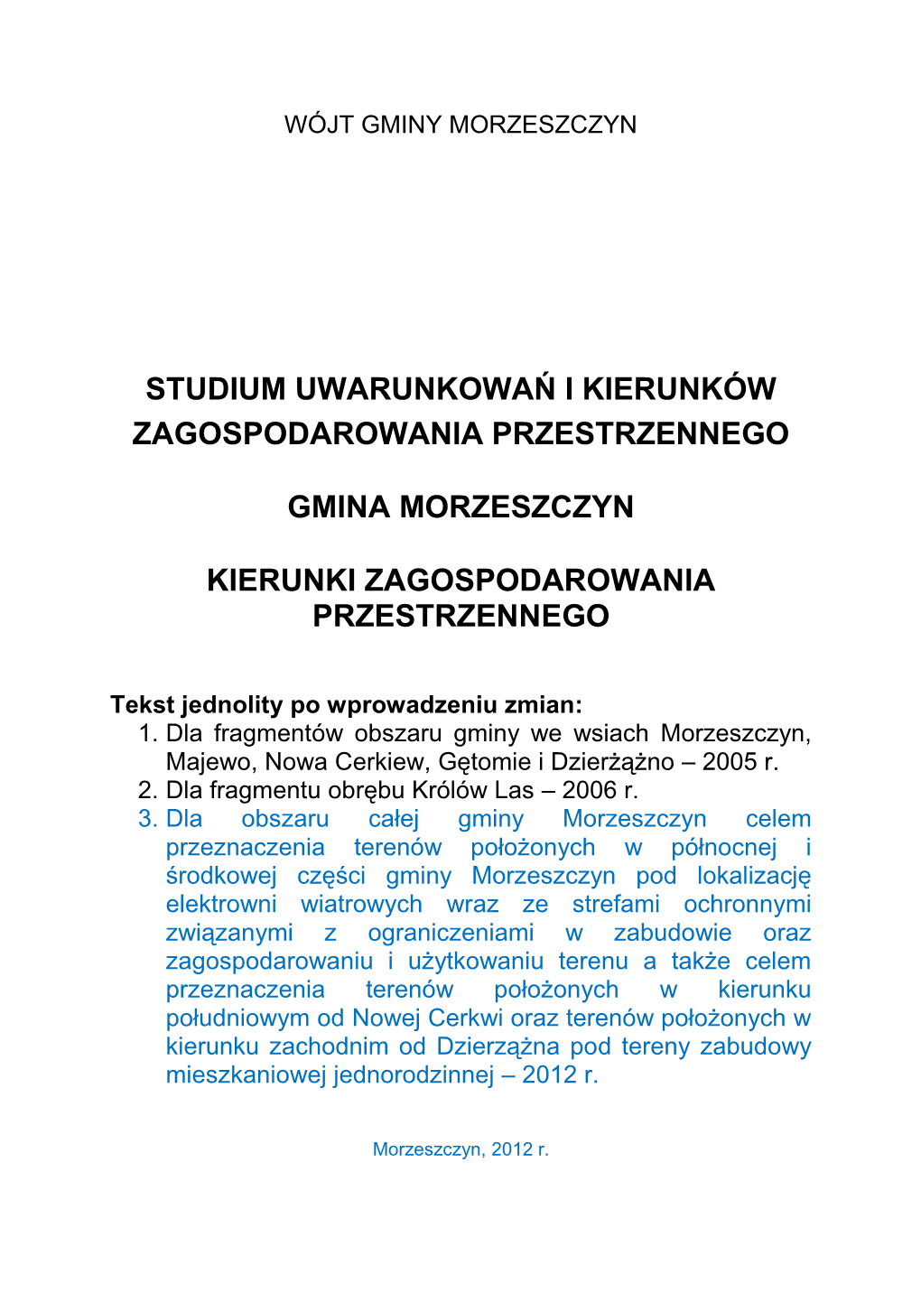 Studium Uwarunkowań I Kierunków Zagospodarowania Przestrzennego