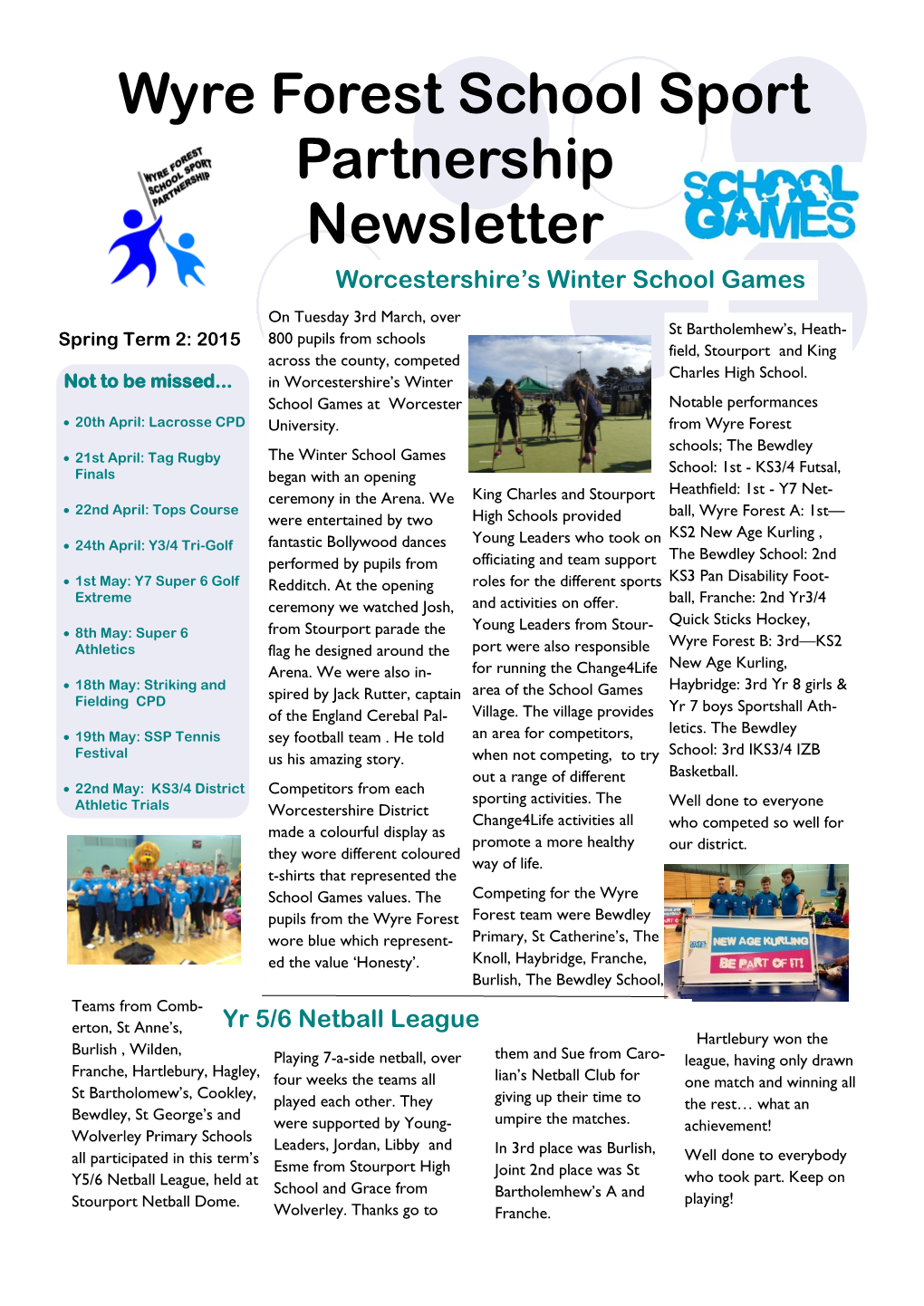 Wyre Forest School Sport Partnership Newsletter