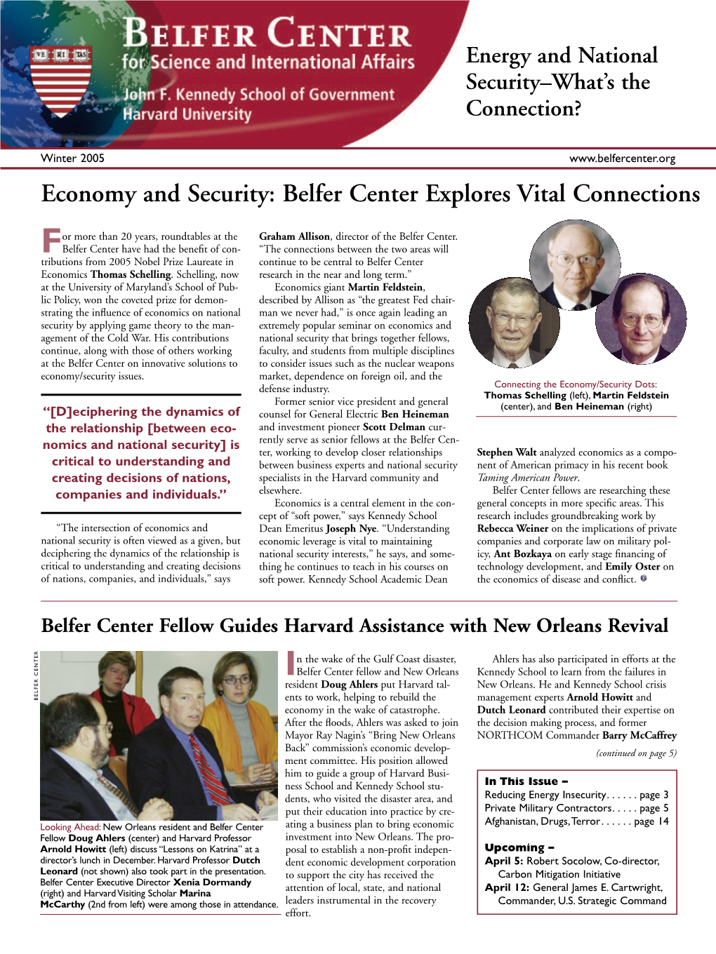 Economy and Security: Belfer Center Explores Vital Connections