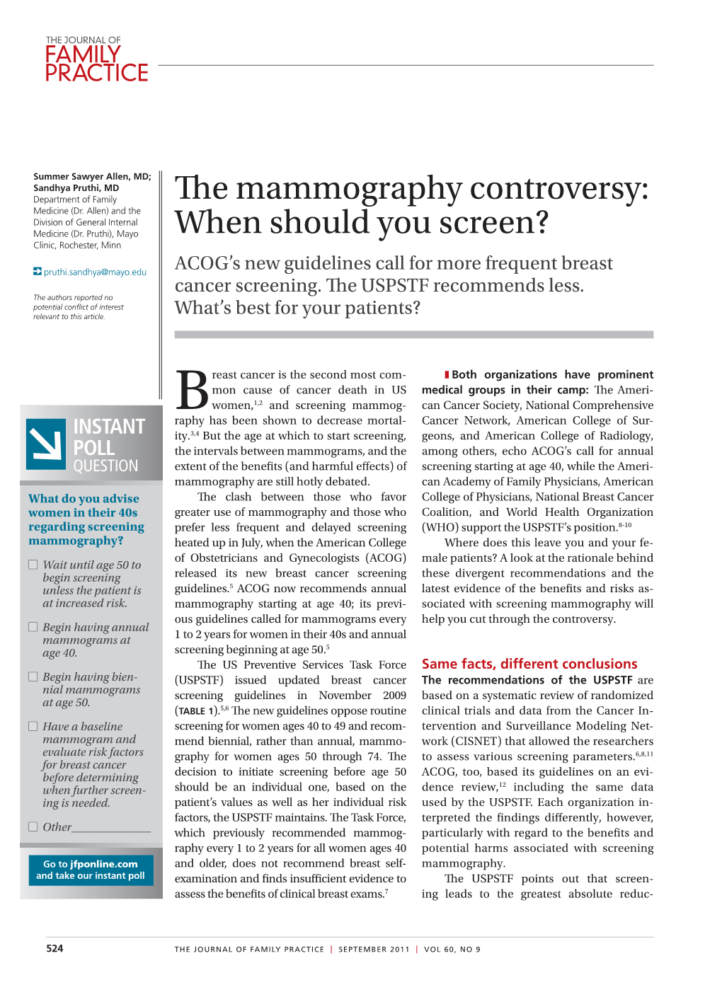 The Mammography Controversy: When Should You Screen?