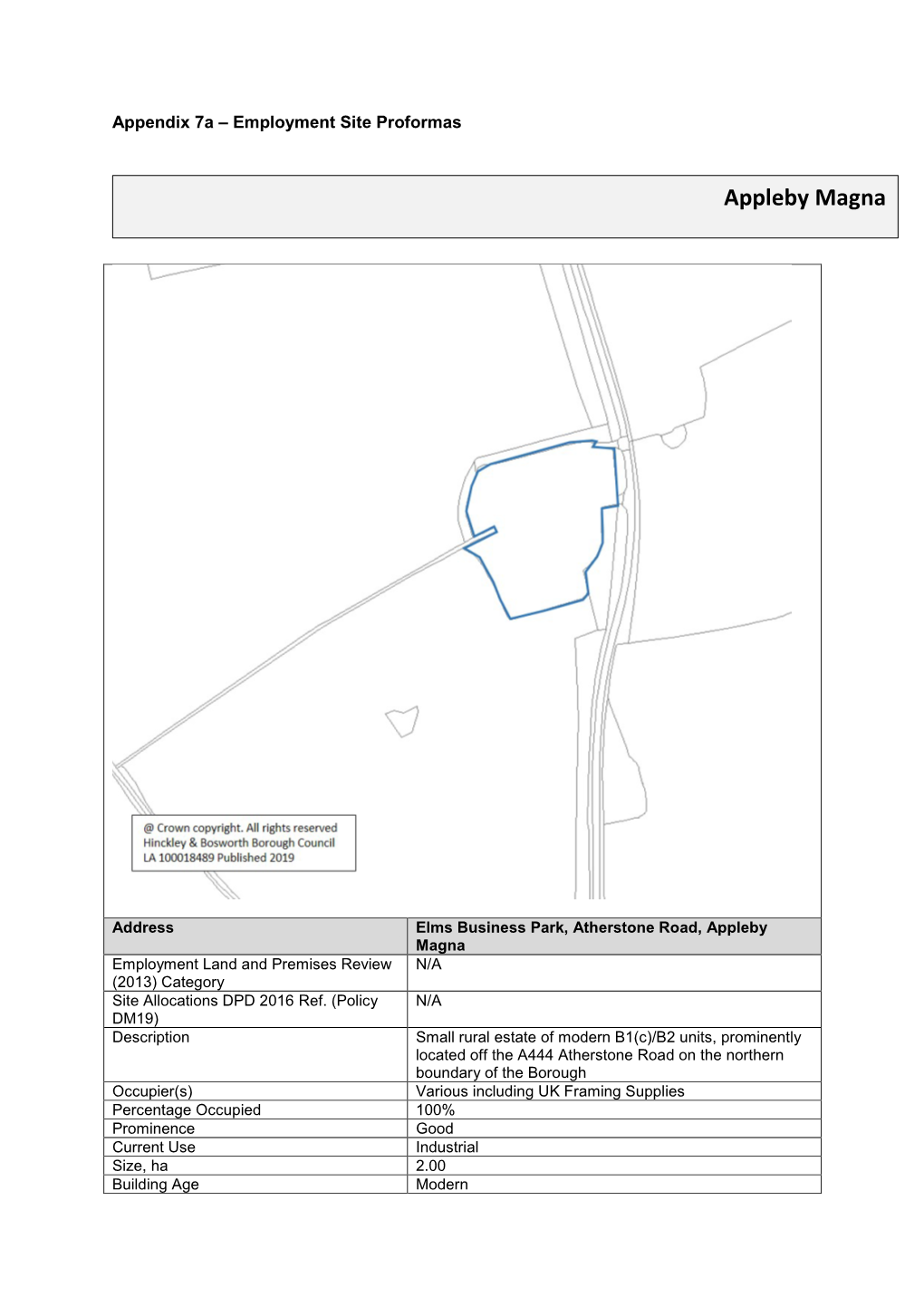 Employment Land & Premises Review Appendix