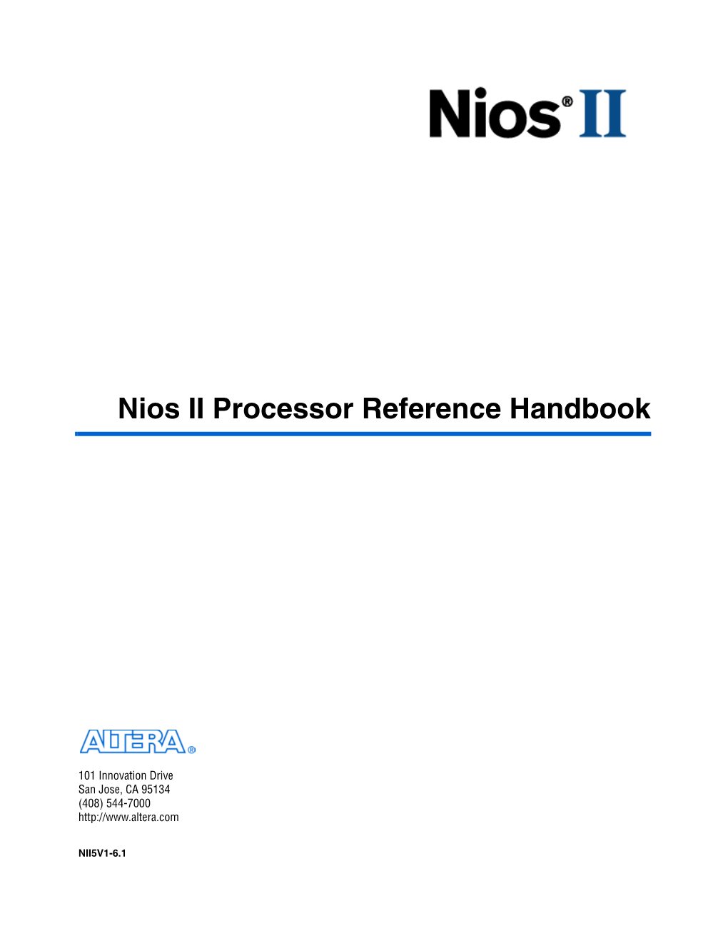 Nios II Processor Reference Handbook