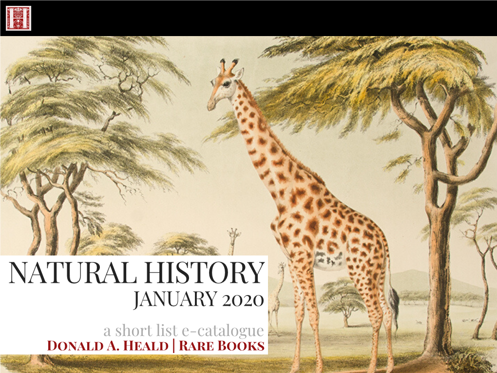 NATURAL HISTORY JANUARY 2020 a Short List E-Catalogue Donald A