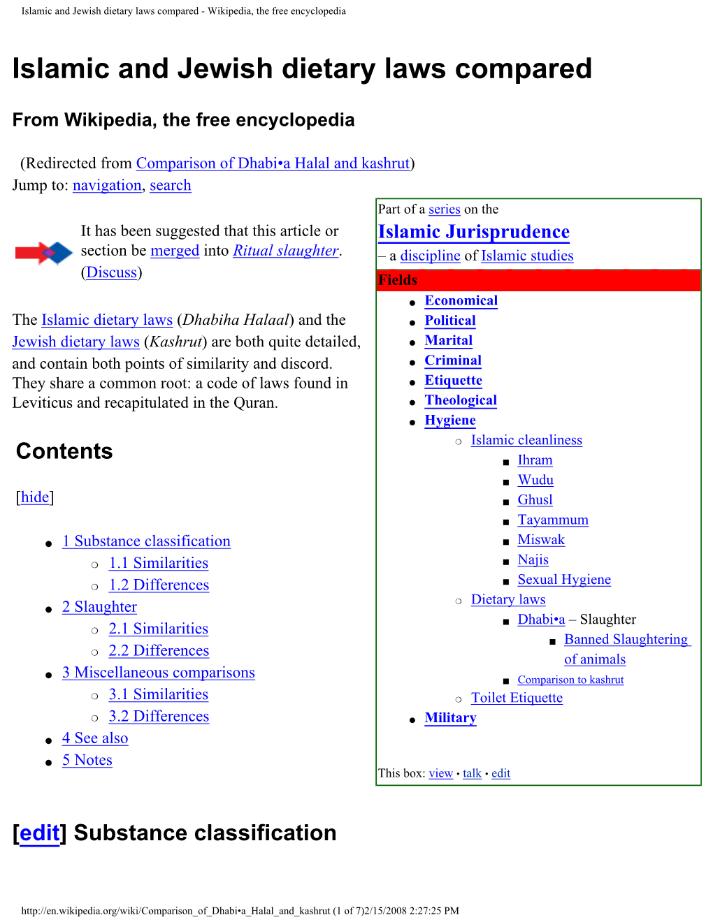 Islamic and Jewish Dietary Laws Compared - Wikipedia, the Free Encyclopedia