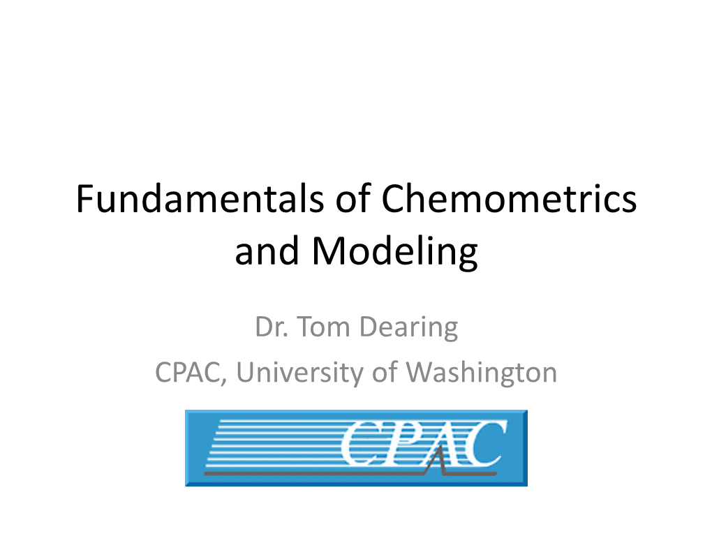 Chemometrics and Data Analysis