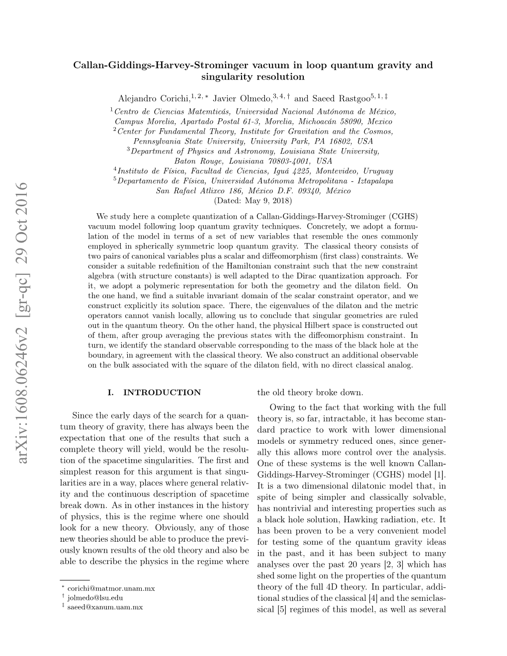 Callan-Giddings-Harvey-Strominger Vacuum in Loop Quantum Gravity and Singularity Resolution