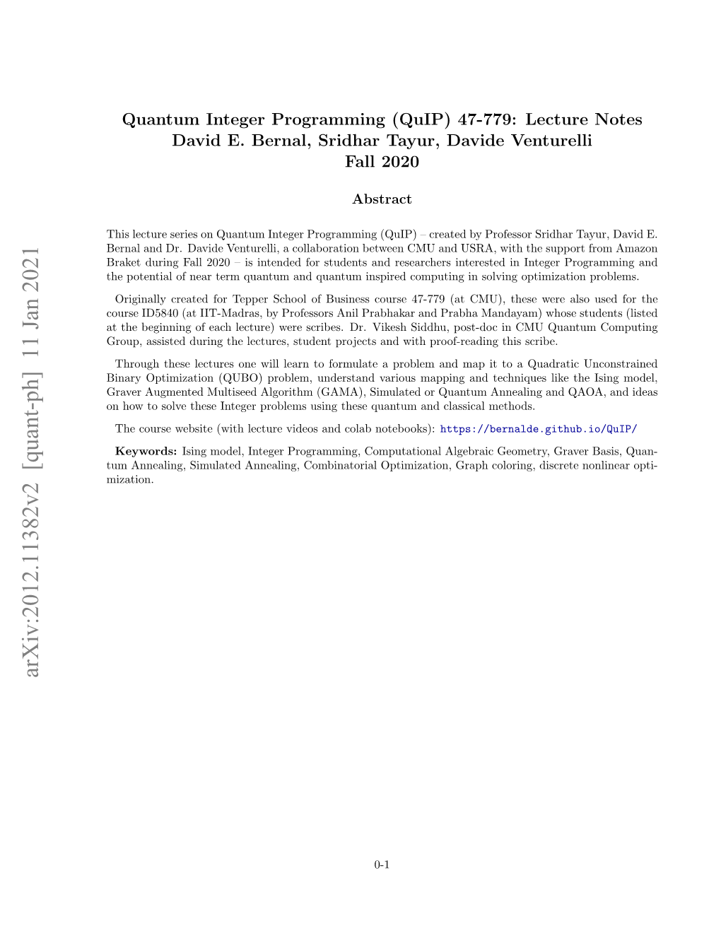 Arxiv:2012.11382V2 [Quant-Ph] 11 Jan 2021