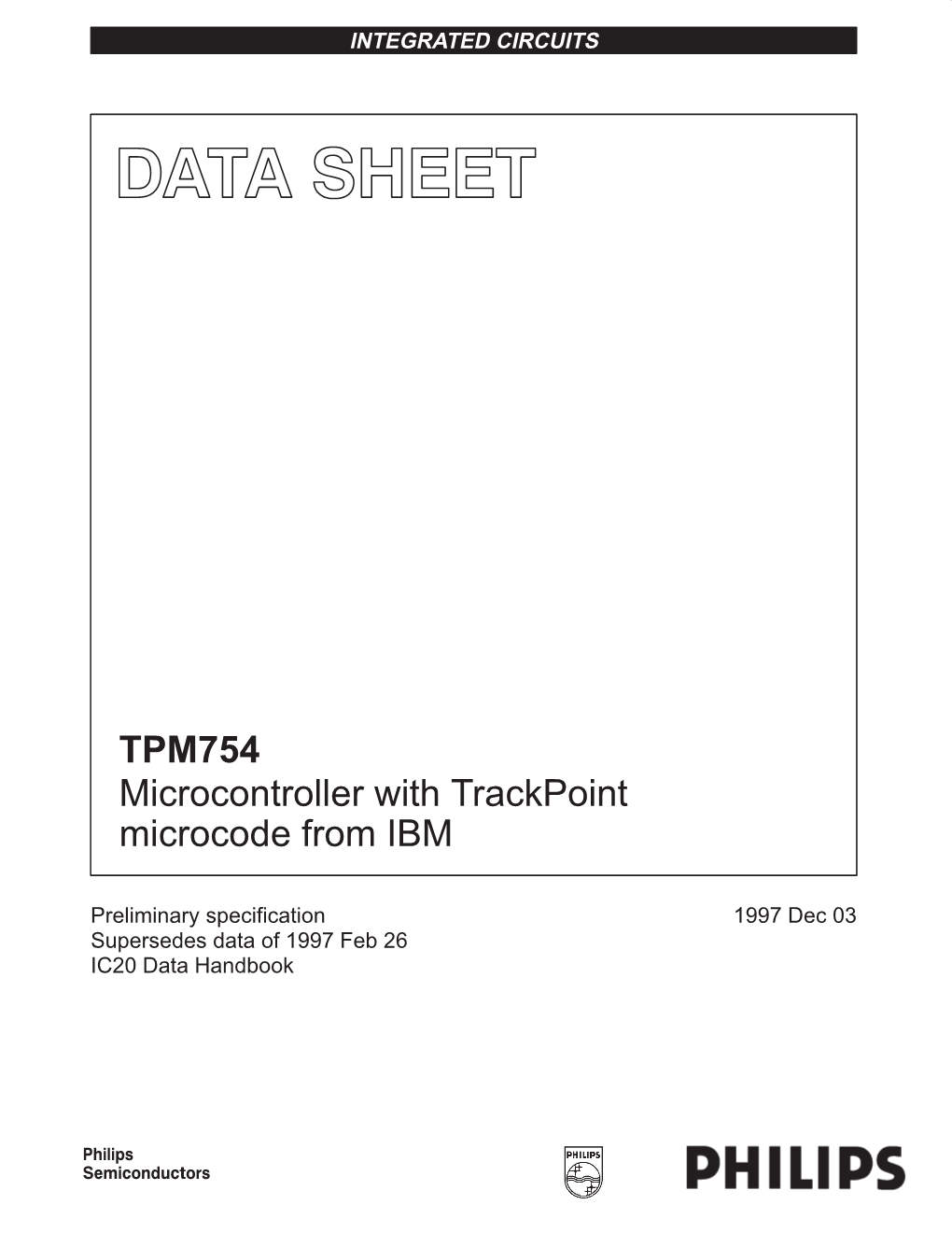 TPM754 Microcontroller with Trackpoint (Tm) Microcode From