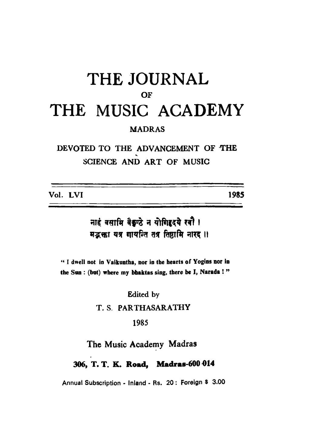 The Journal the Music Academy