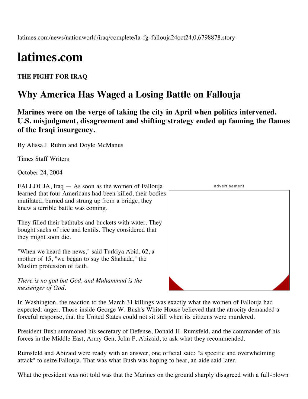 Latimes.Com/News/Nationworld/Iraq/Complete/La-Fg-Fallouja24oct24,0,6798878.Story Latimes.Com