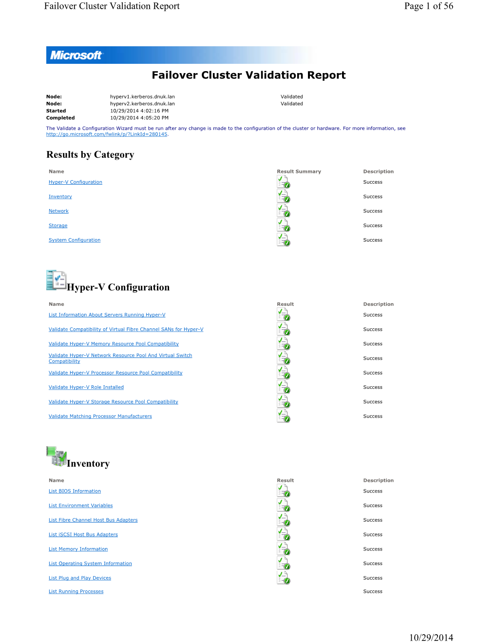 Failover Cluster Validation Report Page 1 of 56