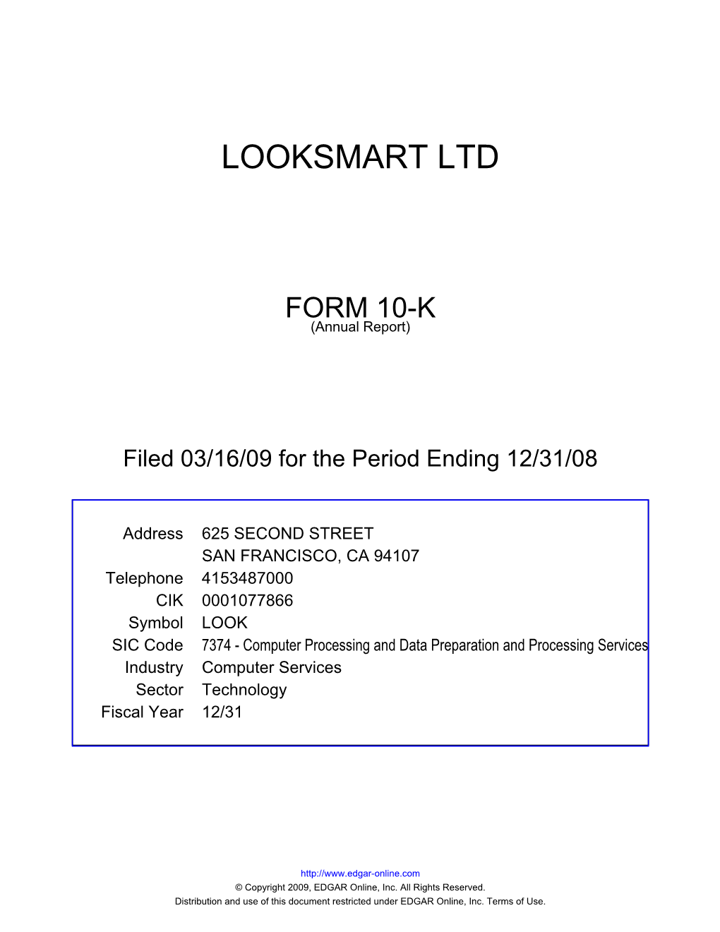 Looksmart Ltd