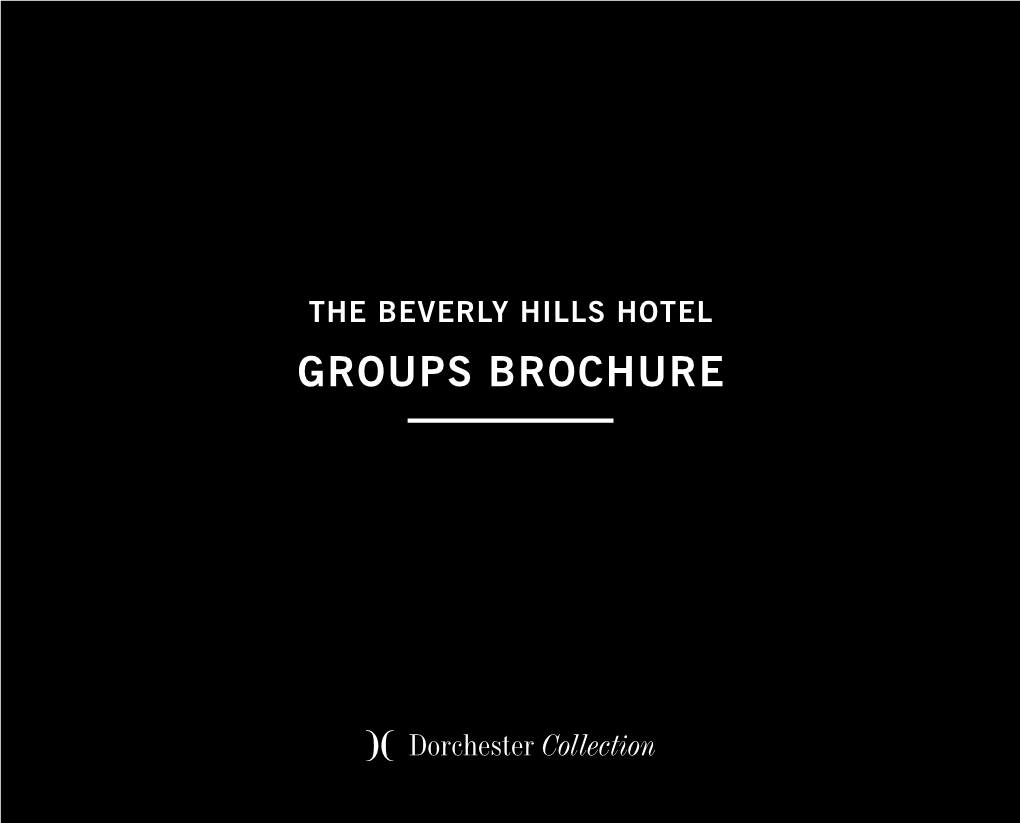 Online Brochure | Groups at the Beverly Hills Hotel