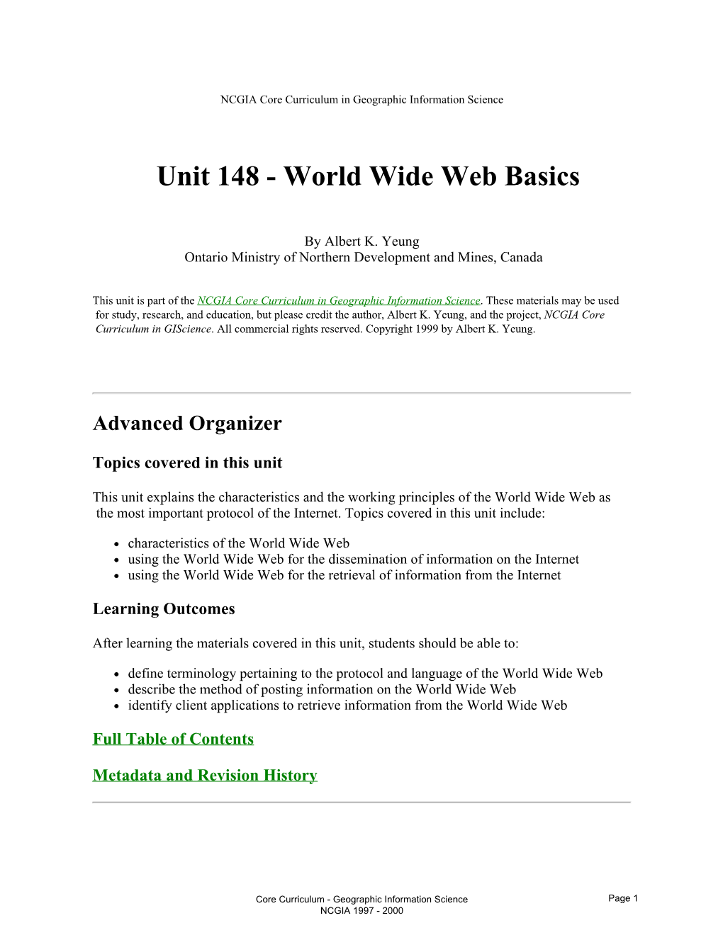 World Wide Web Basics