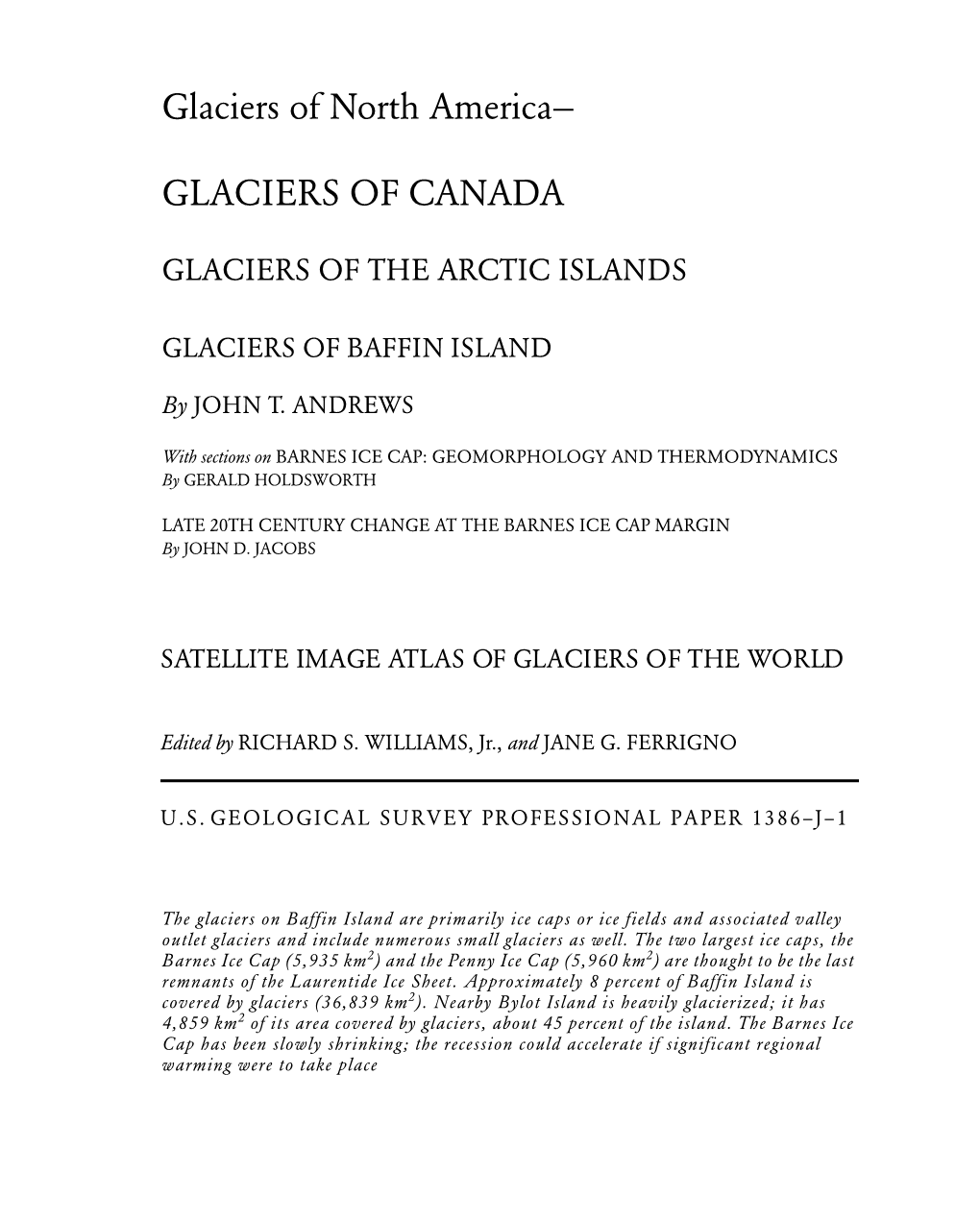 Glaciers of Canada