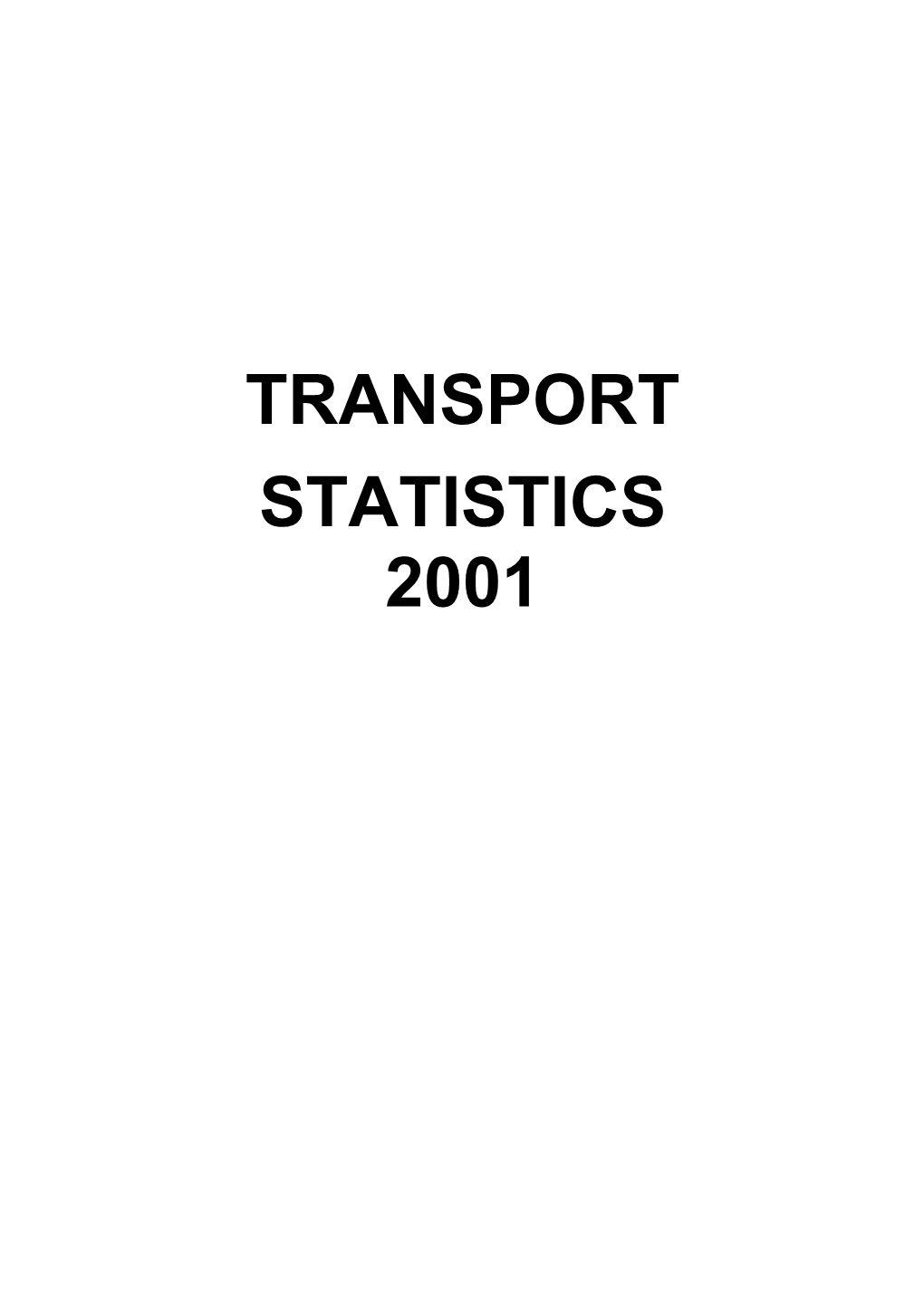 Transport Statistics 2001