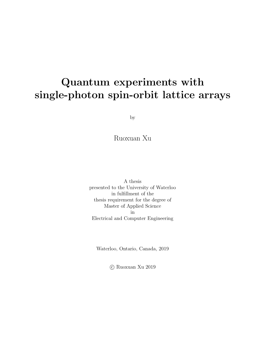 Quantum Experiments with Single-Photon Spin-Orbit Lattice Arrays