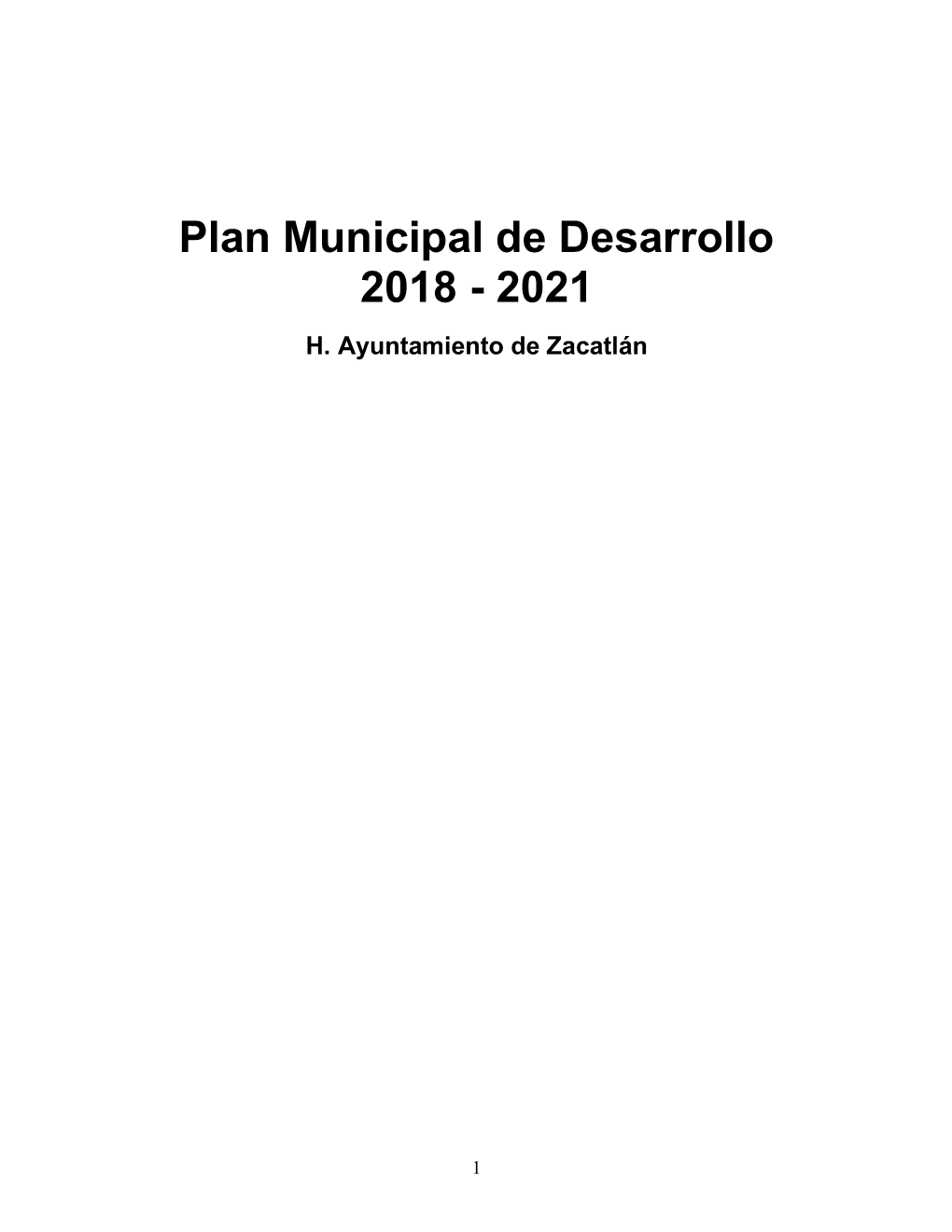 Plan Municipal De Desarrollo 2018 - 2021