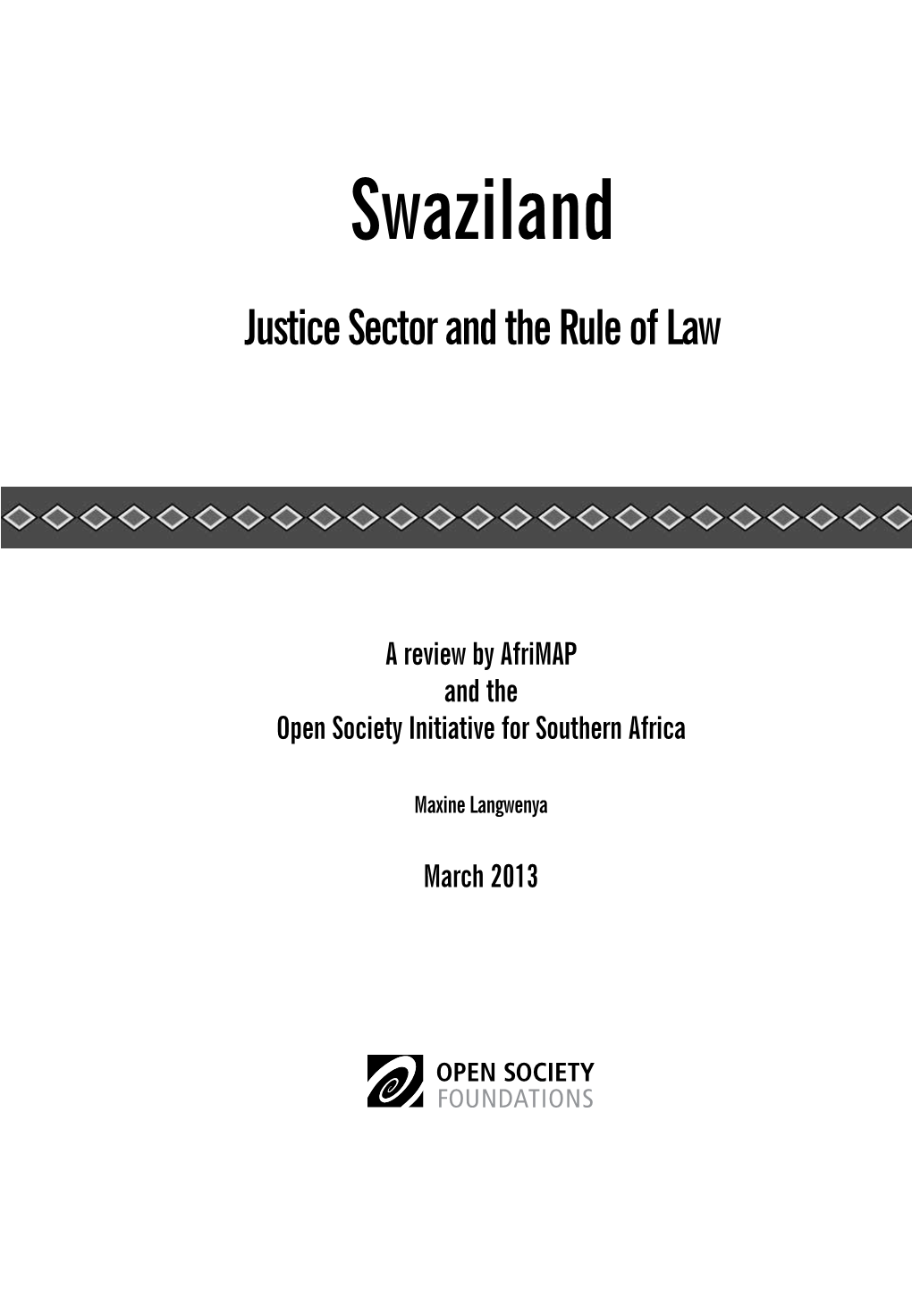Swaziland Justice Sector and the Rule of Law