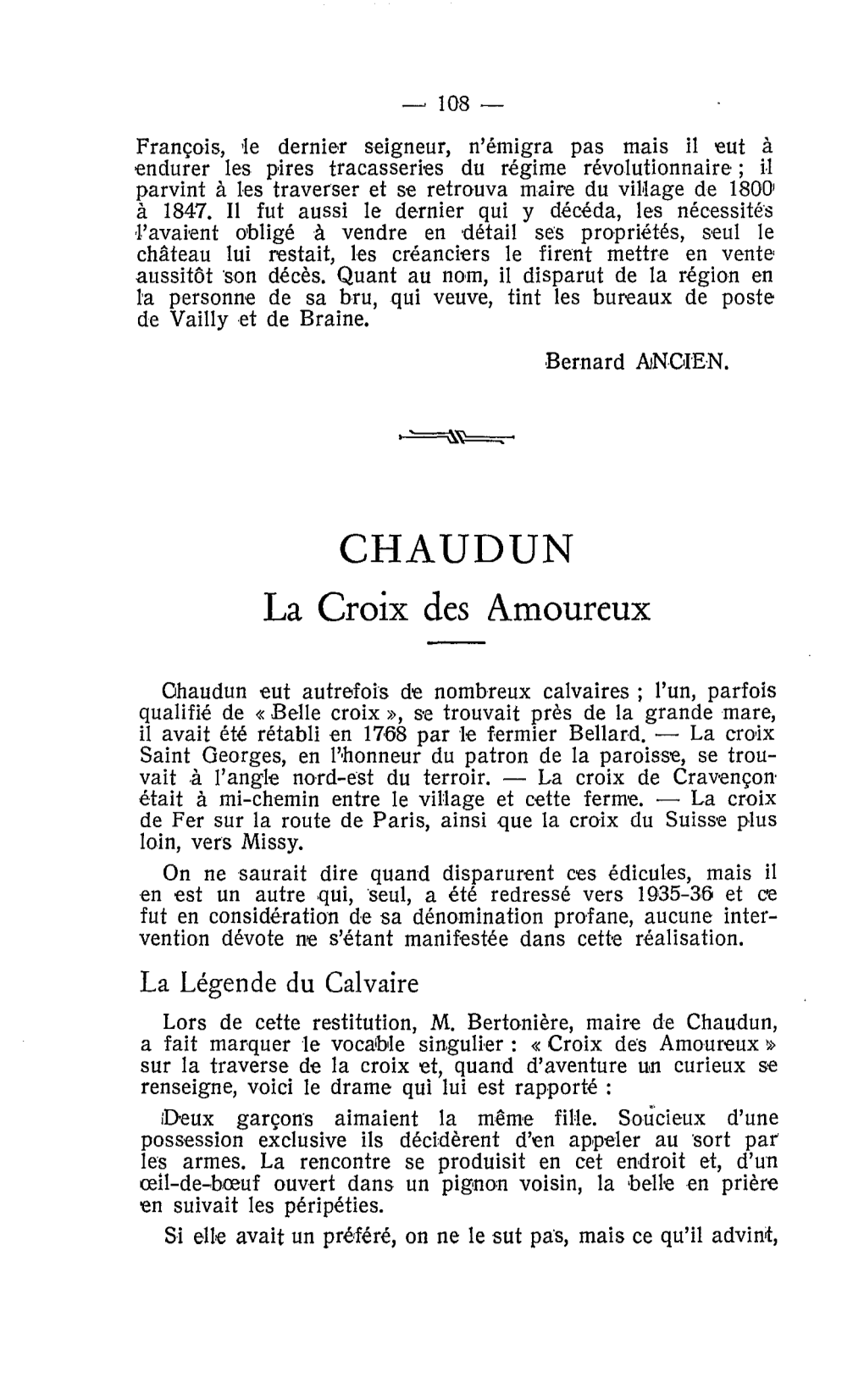 CHAUDUN La Croix Des Amoureux