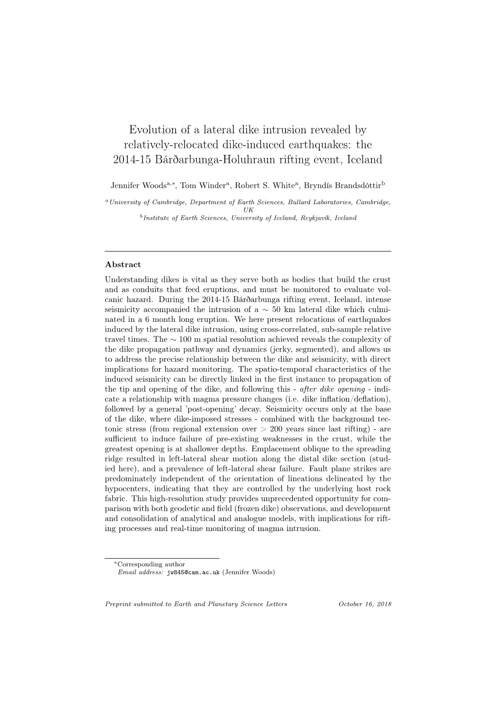 Evolution of a Lateral Dike Intrusion Revealed by Relatively-Relocated Dike-Induced Earthquakes: the 2014-15 Bárðarbunga-Holuhraun Rifting Event, Iceland