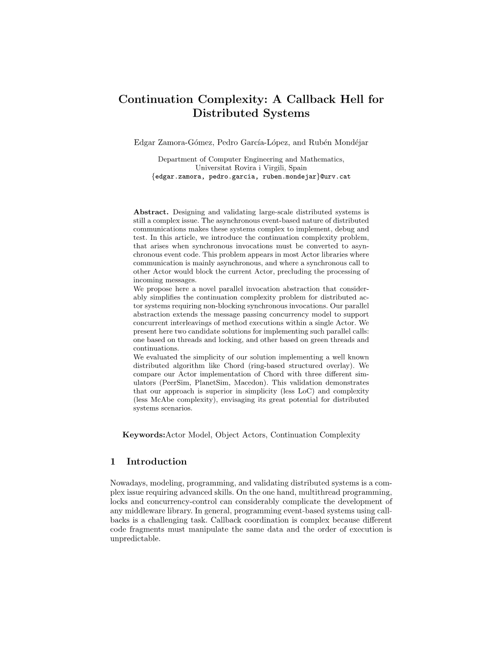 Continuation Complexity: a Callback Hell for Distributed Systems