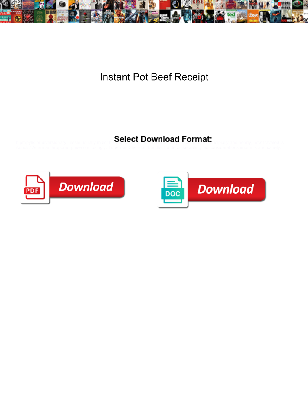 Instant Pot Beef Receipt