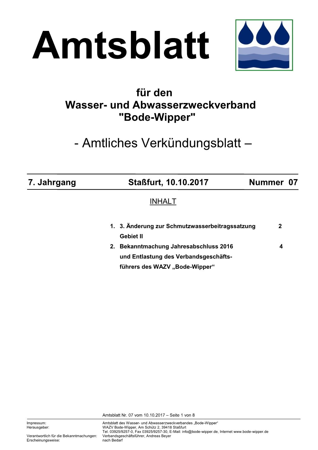 Amtliches Verkündungsblatt –