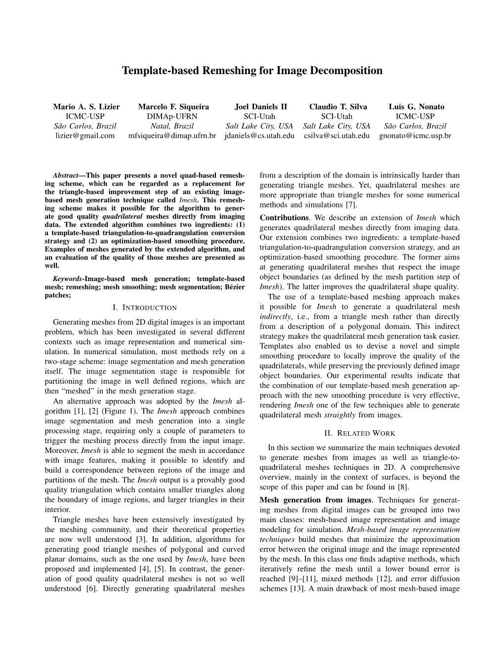 Template-Based Remeshing for Image Decomposition