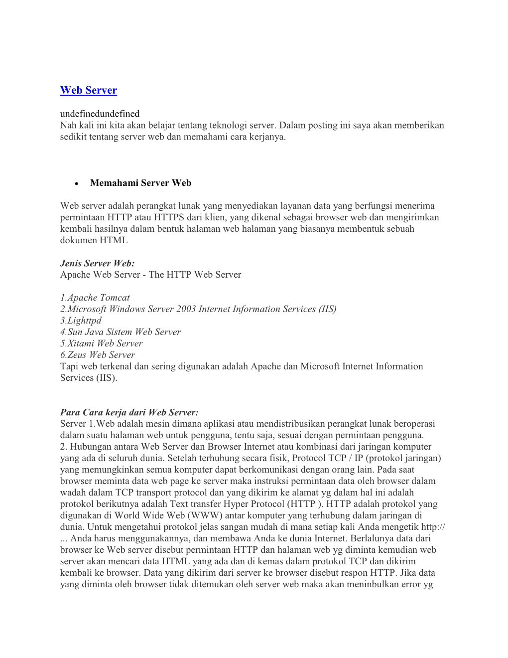 Web Server Undefinedundefined Nah Kali Ini Kita Akan Belajar Tentang Teknologi Server