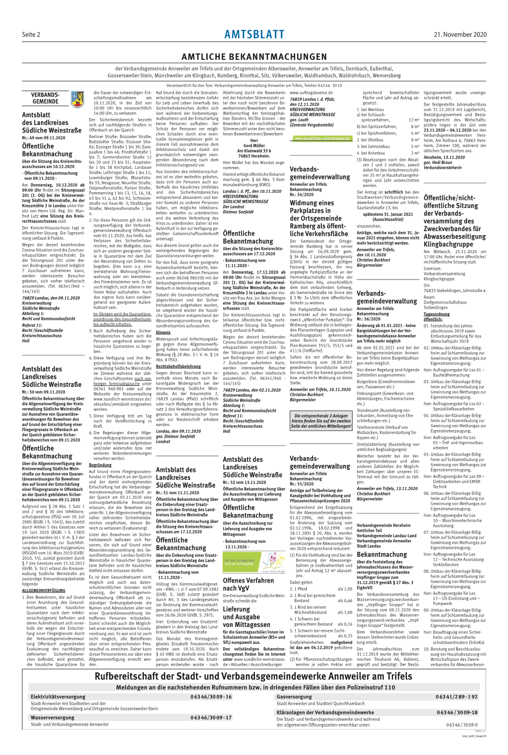 Bekanntmachungen Trifels Kurier Vom