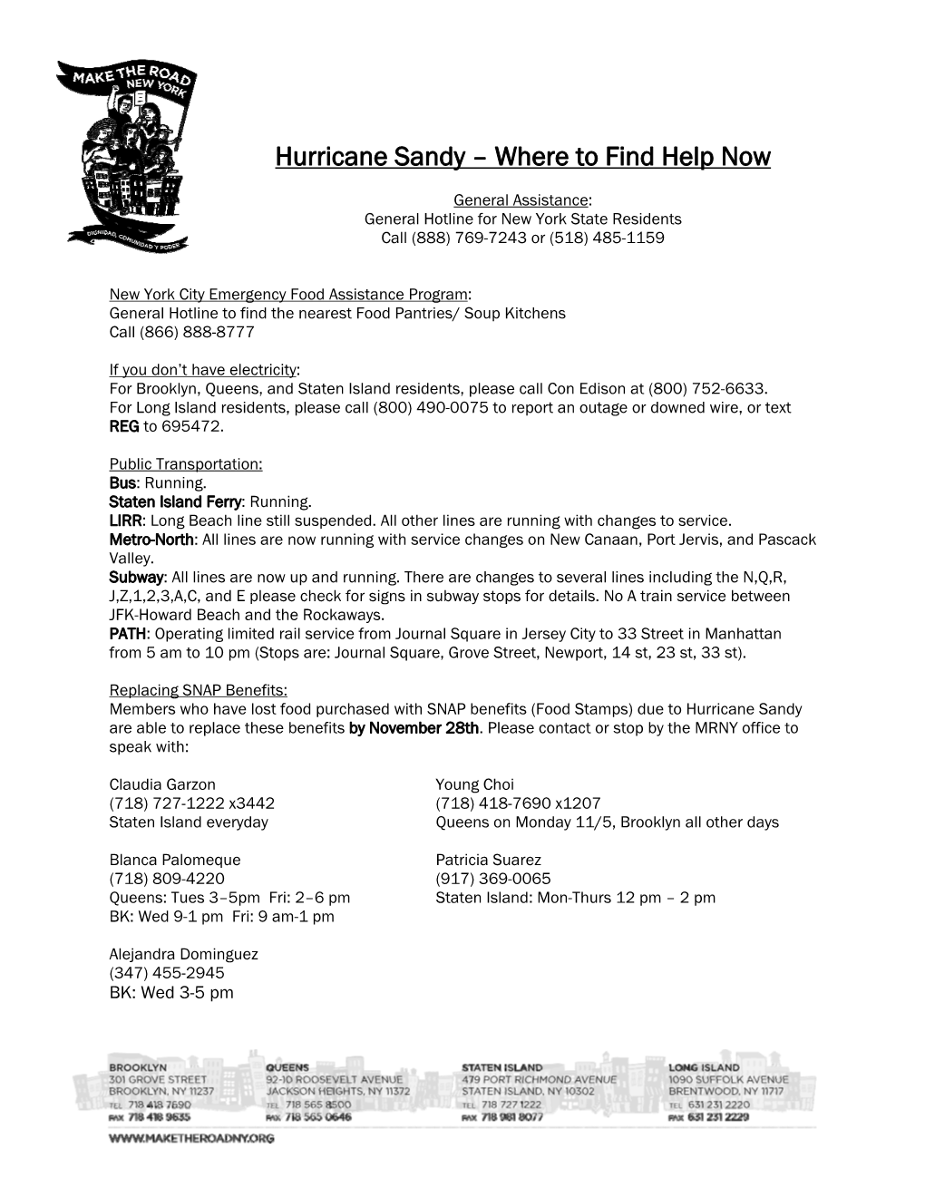 Hurricane Sandy – Where to Find Help Now
