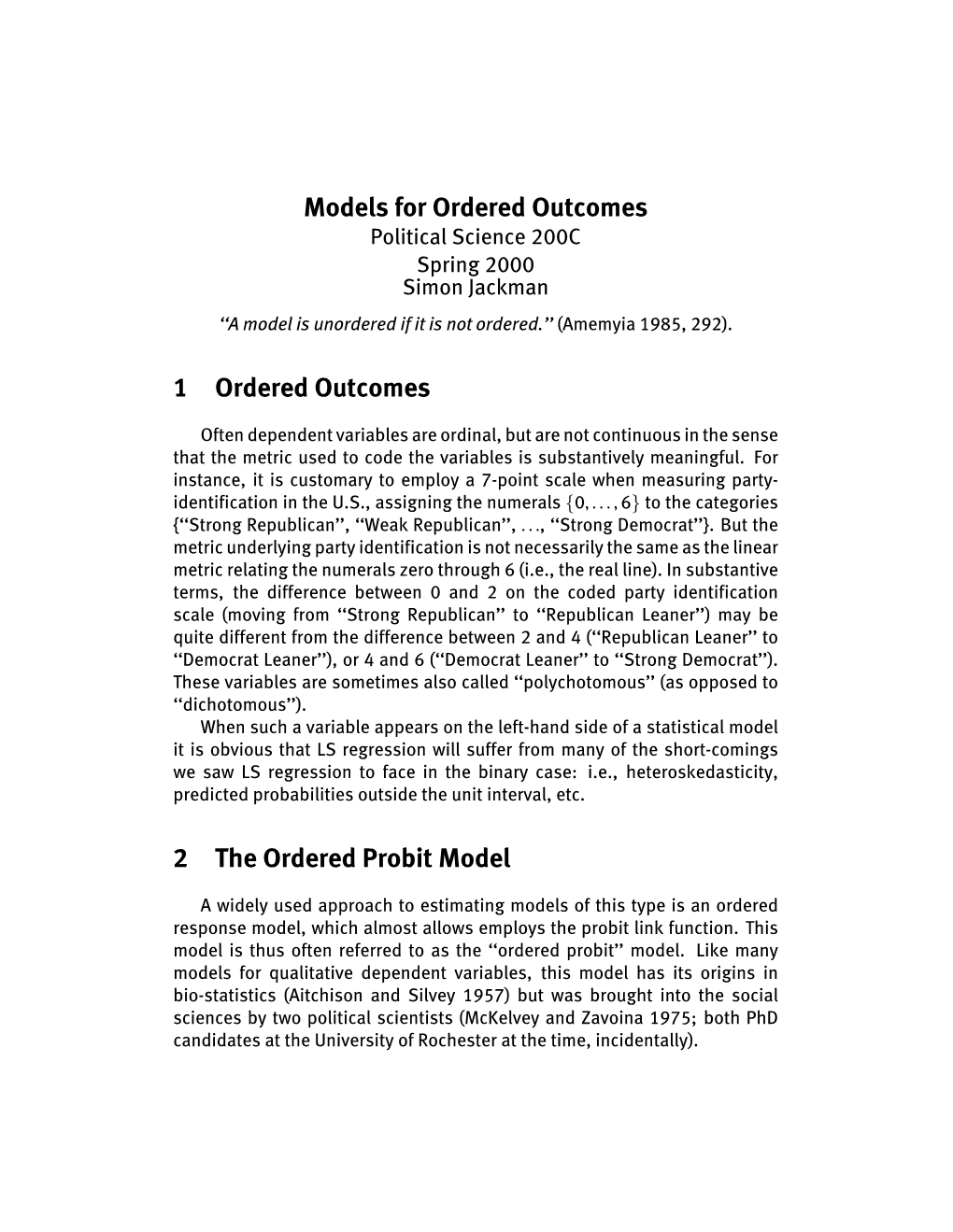 2 the Ordered Probit Model