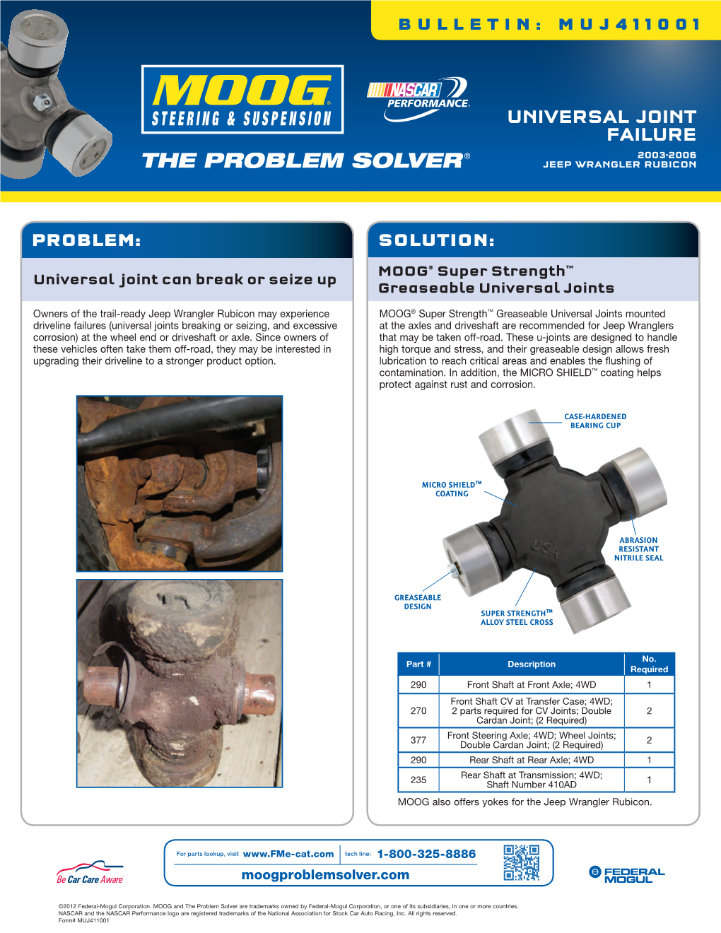 Universal Joint Failure 2003-2006 Jeep Wrangler Rubicon