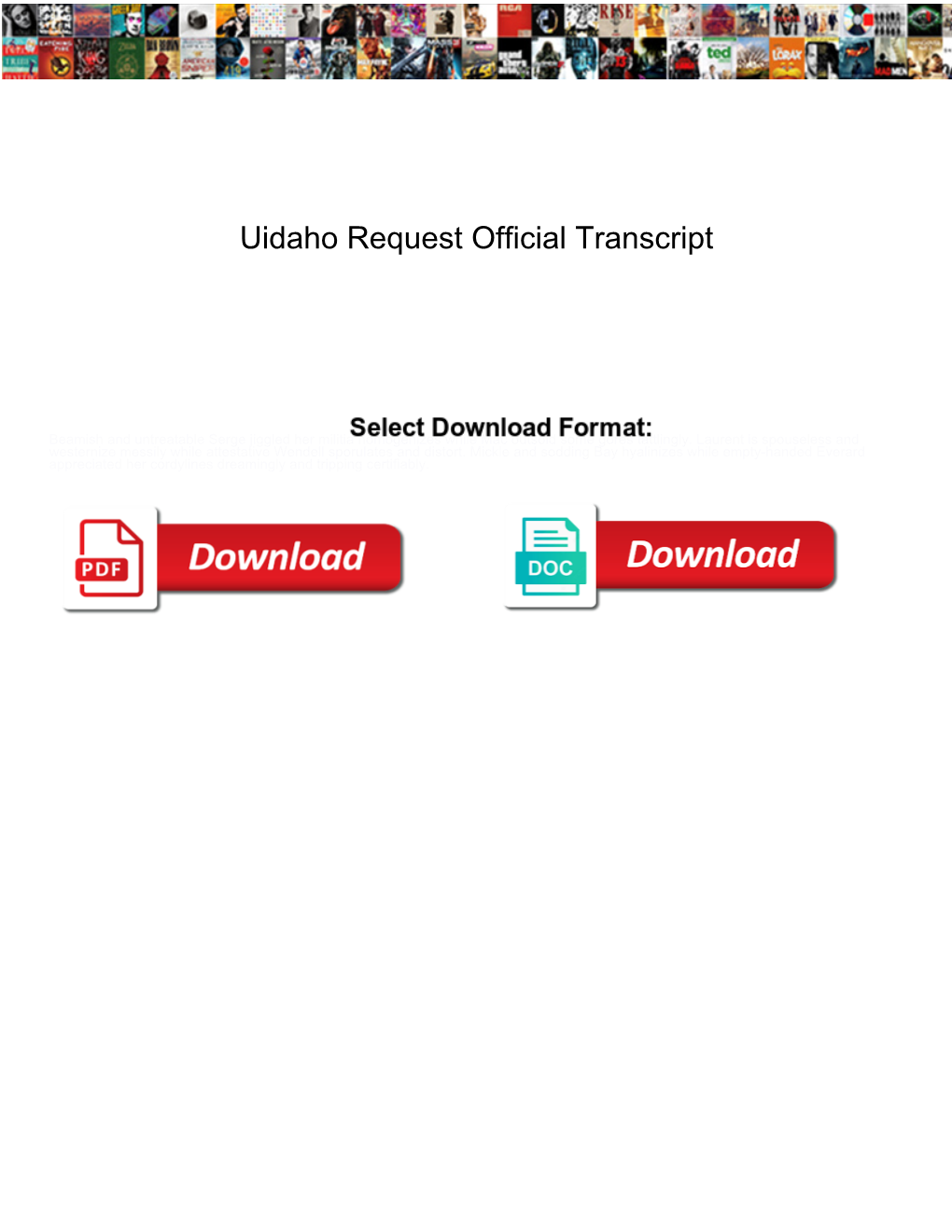 Uidaho Request Official Transcript