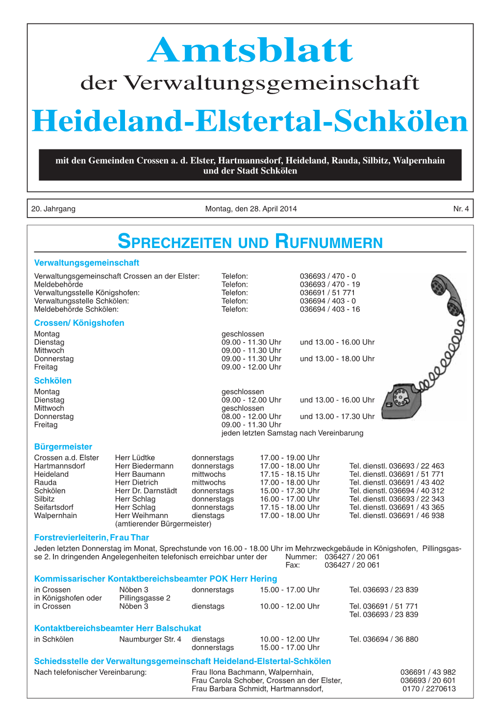 Amtsblatt Der Verwaltungsgemeinschaft Heideland-Elstertal-Schkölen