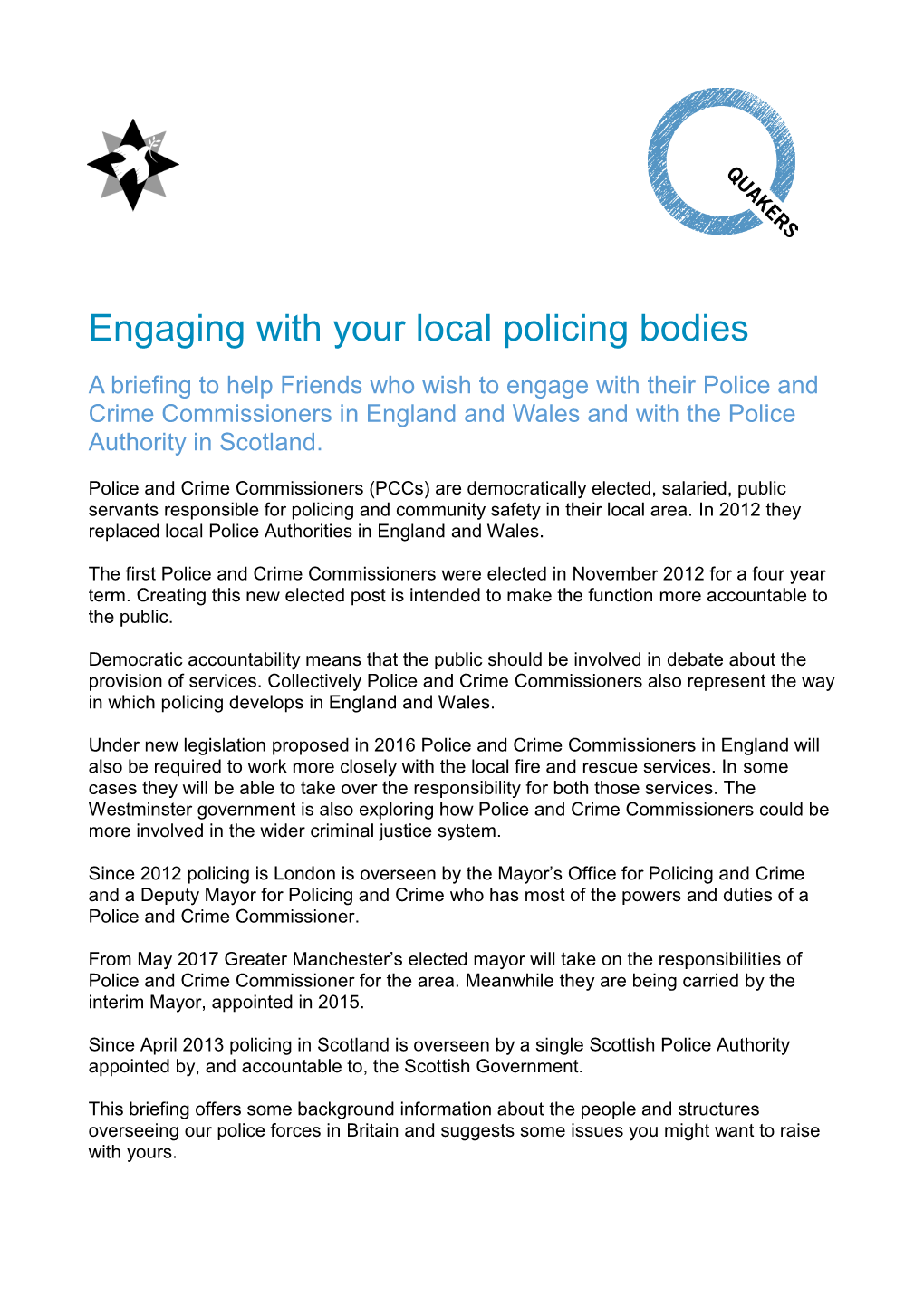 Engaging with Your Local Policing Bodies