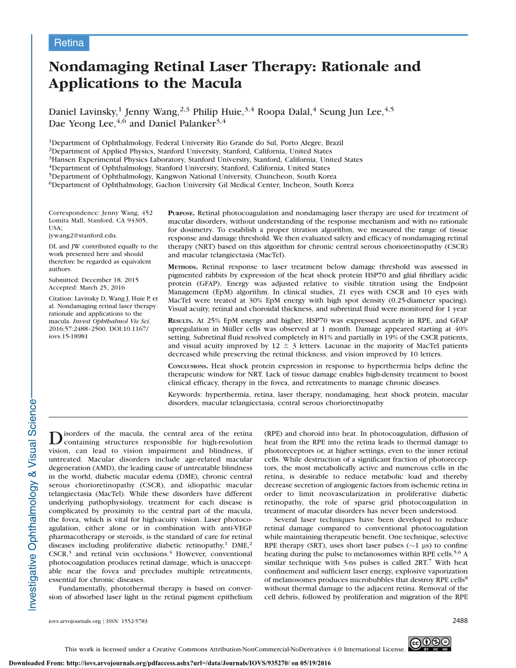 Rationale and Applications to the Macula