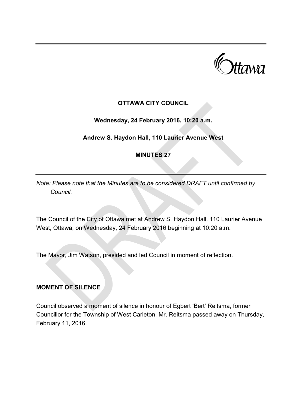 City Council Minutes