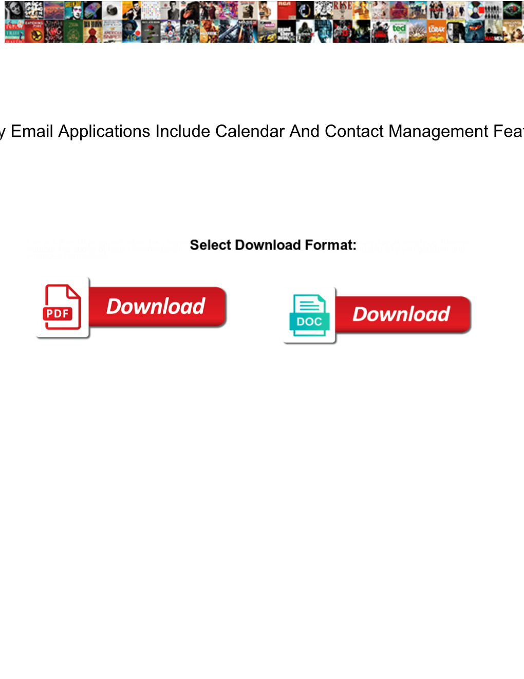 Many Email Applications Include Calendar and Contact Management Features